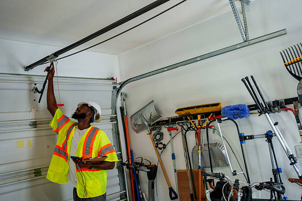 Professional Garage Door Panel Replacement technician working in Coleman, MI